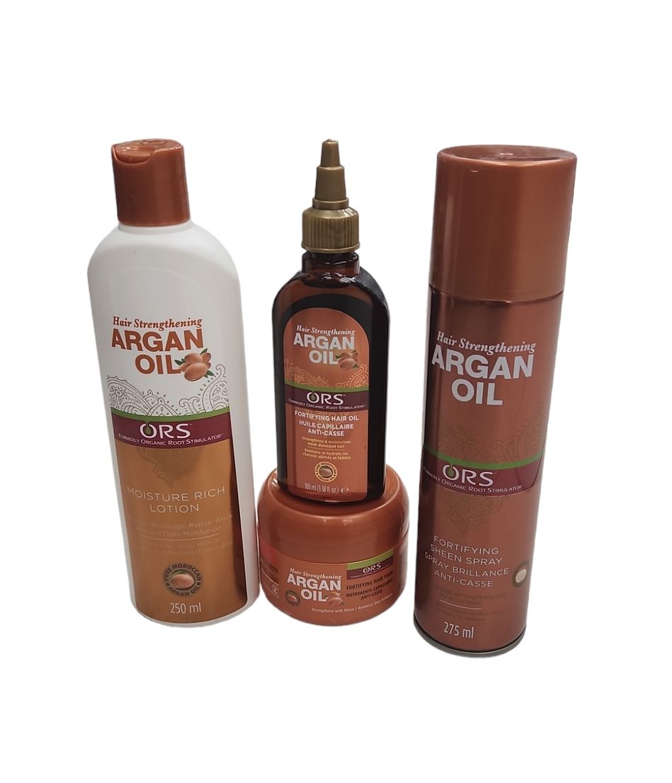 ORS Argan Oil Hair Fortifying Treatment Kit - Lotion, Oil, Hair & Spray ...