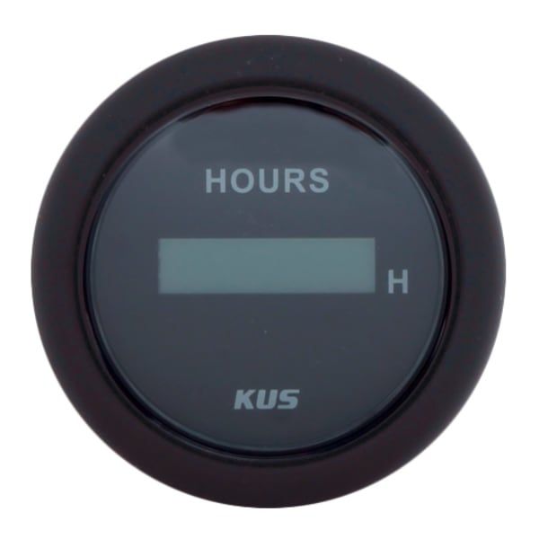 KUS Marine Grade Digital Hour Meter - 52mm, Black