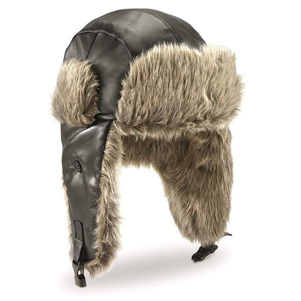 2022 Leather Winter Hat Trapper Hat Ushanka Ski Hat