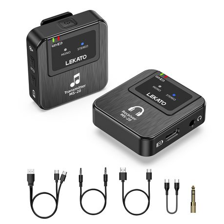 LEKATO Wireless in Ear Monitor System 2.4GHz Stereo Transmitter Receiver Image