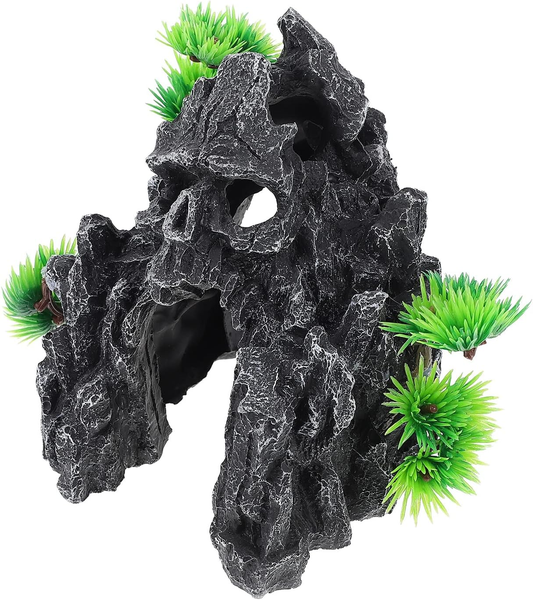 Skull Mountain Aquarium Ornament - Fish Tank Rockery Hideout 16cm
