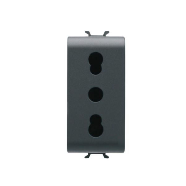 Gewiss - Chorus 1M 2P+E Italian 16A 250V Dual Socket Titanium