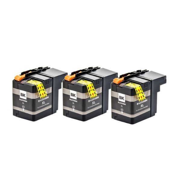 Inksaver Pack of 3 Black Inks Compatible With Brother LC-539XL | LC539XL | 539XL