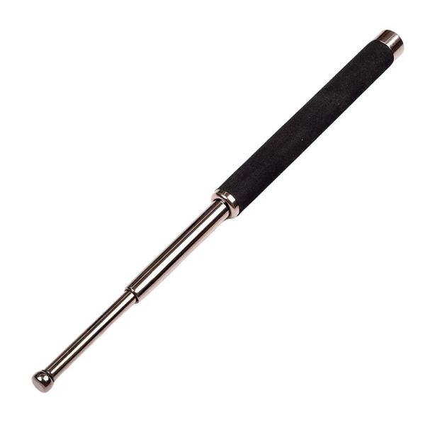 Extendable Black Silver Self Defense Baton Stick