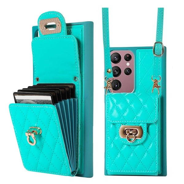 Compatible with Galaxy S24 Ultra Crossbody Wallet Case,Leather Phone Cover
