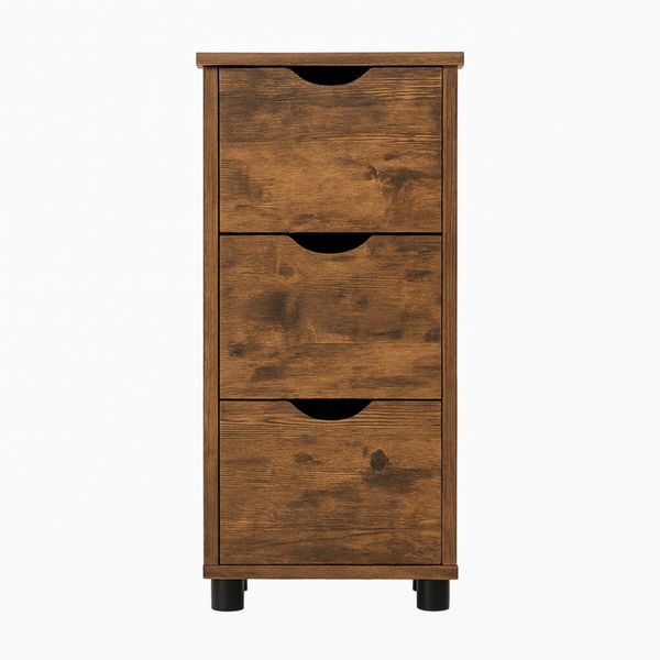 Freestanding Rustic Bathroom Cabinet - Compact Wooden Organizer