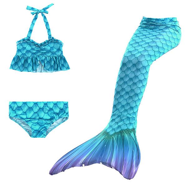 Iconix 3 Piece Kids Ocean Turquoise Mermaid Bikini |GB19-120