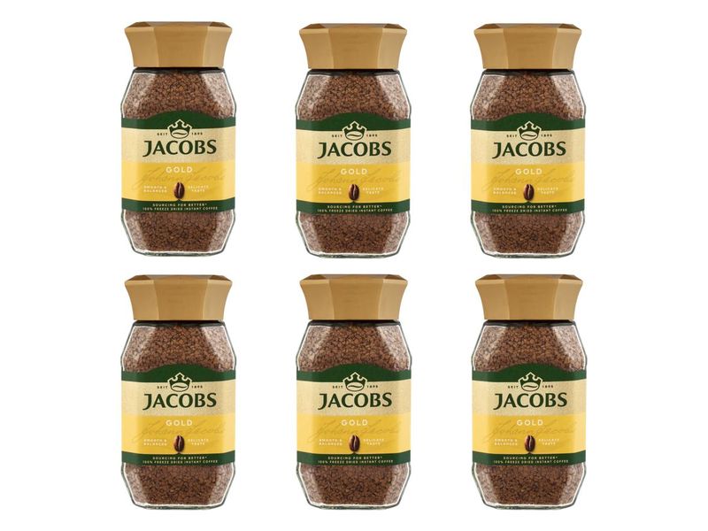 JACOBS Gold Instant Coffee - Case of 6 x 200g Jars