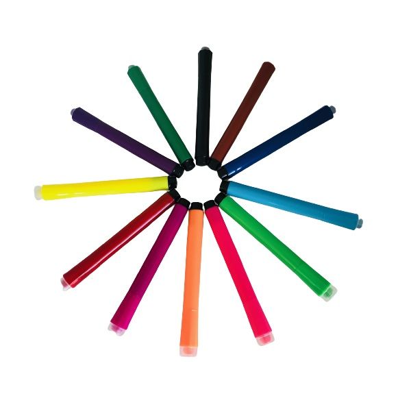 12 Felt Tip Pens With Stamps
