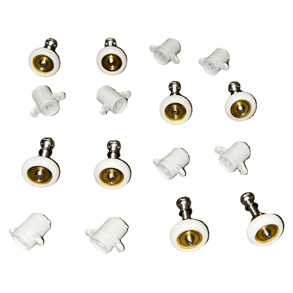 Shower Door SPACERS &amp; ROLLERS with SCREWS Combo 8