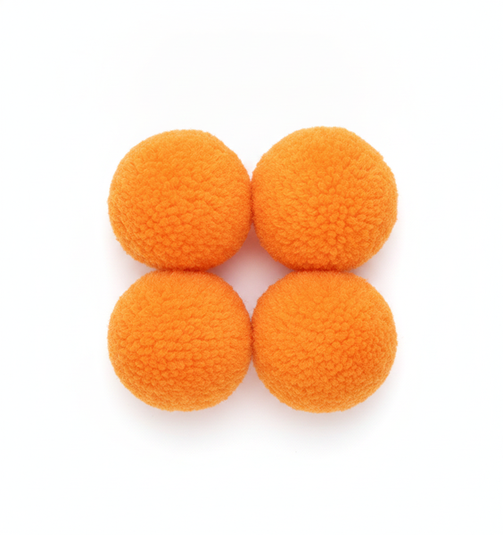 2 Packs Plush Pom-Pom Cat Toys - 4 Large Colourful Balls