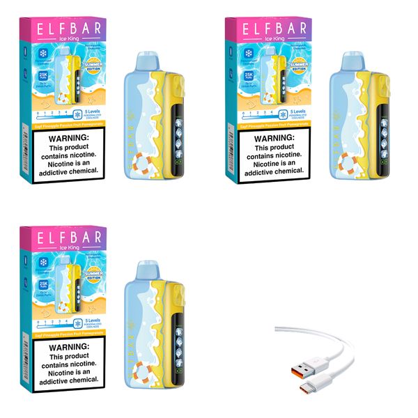 Elfbar Ice King25k-Pineapple Passion Pomegranate+DiscoVape Charging Cable 3