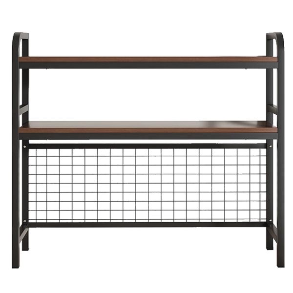 95x20cm Desktop Hutch Bookshelf,Desktop Bookshelf Table w Mesh Storage Area