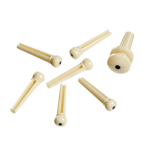 Planet Waves PWPS12 Plastic Bridge Pins - Ivory with Ebony Dot