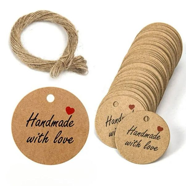 DIY Handmade Gift Tags / Paper Tags (100 Pieces Per Pack)