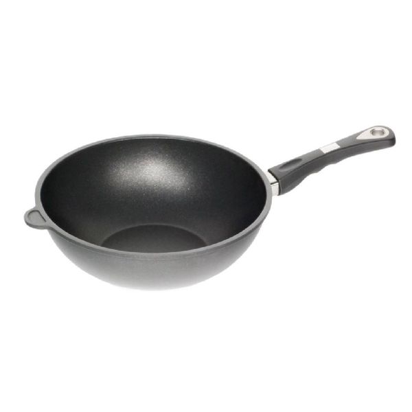 AMT Gastroguss Wok 28cm with a Long Handle (11cm high)