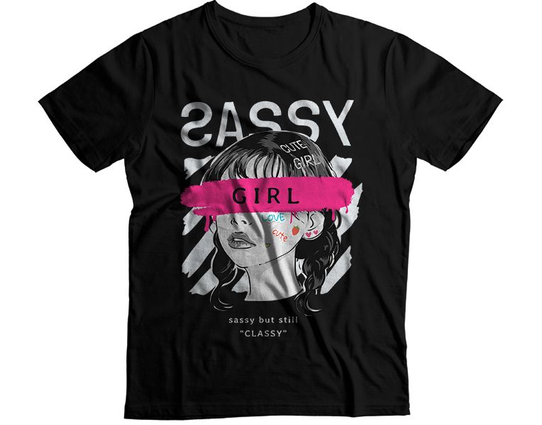 Cute Sassy Girl Graphic T-Shirt