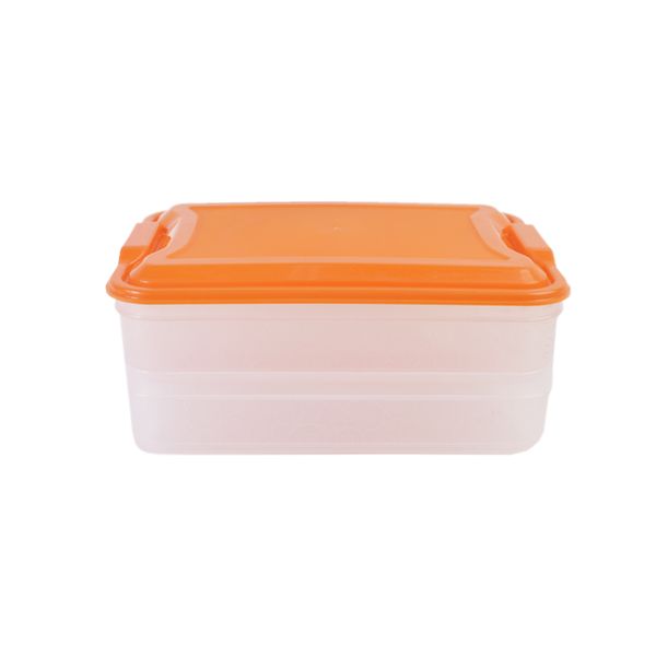 Plastic Lunch Box With A Double Rack Inside With A Lid