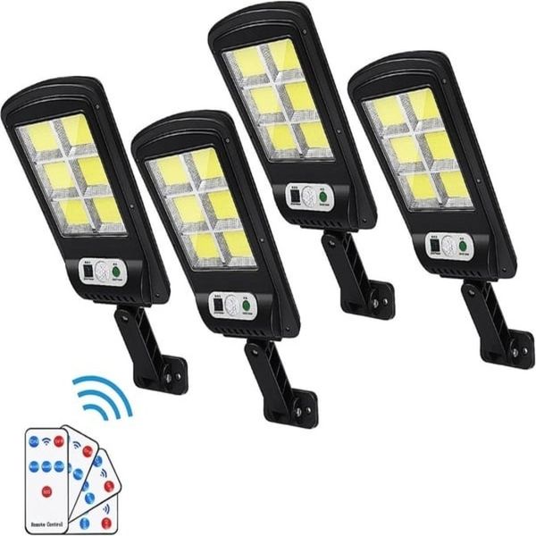 4 x Solar Motion Sensor Wall Light Outdoor Remote Control Solar