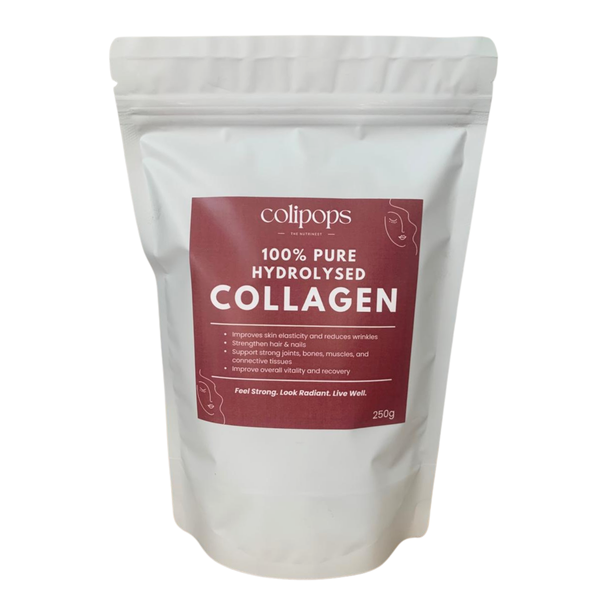Collagen Powder: 100% Pure Hydrolysed Collagen (250g Pouch)