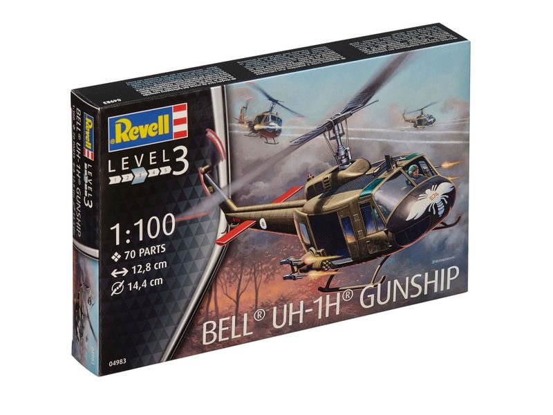Revell 1/100 Bell UH-1H Helicopter Gunship Plastic Model Kit