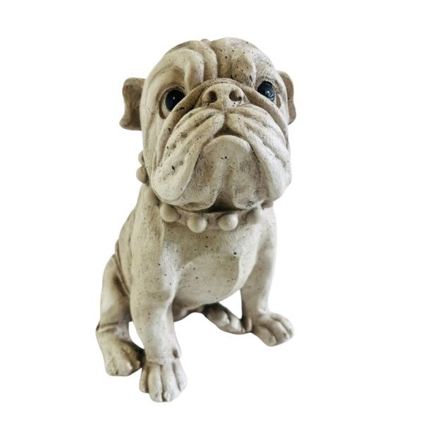 Indoor &amp; Outdoor Cute Sitting Bulldog Ornament (28cm x 22cm)