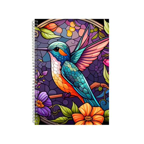 Big Eyes Hummingbird Stained Glass Notebook Gift Idea A4 Notepad Pad 89