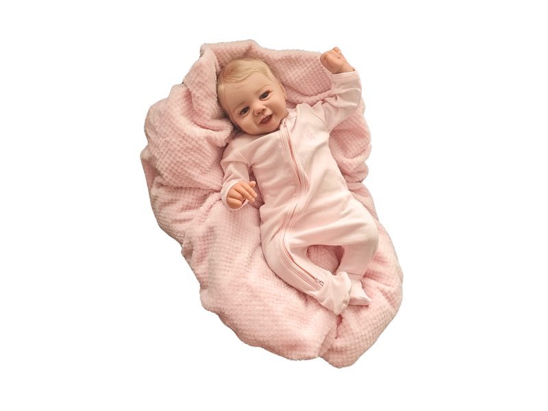 Reborn doll green eyes blond hair