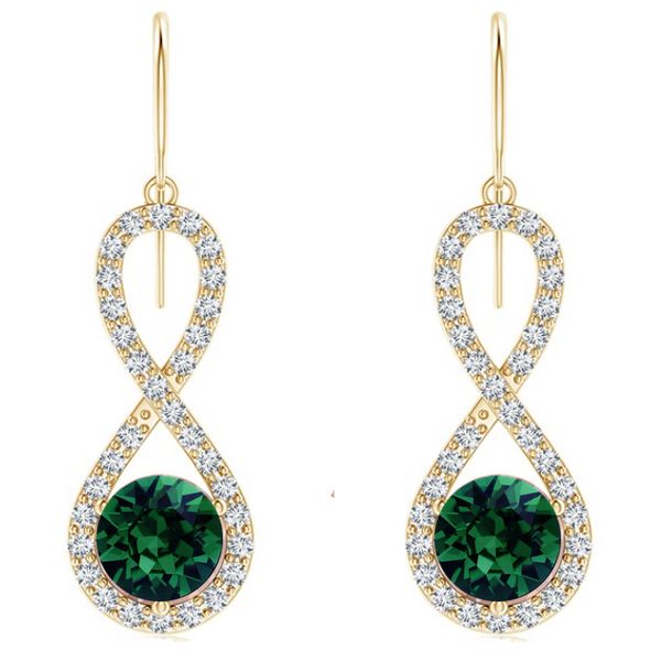 Civetta Spark Megan Earring -Swarovski Emerald Crystal Gold