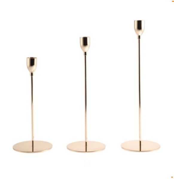 Candle Stand Thin Rod Set x3 - Gold