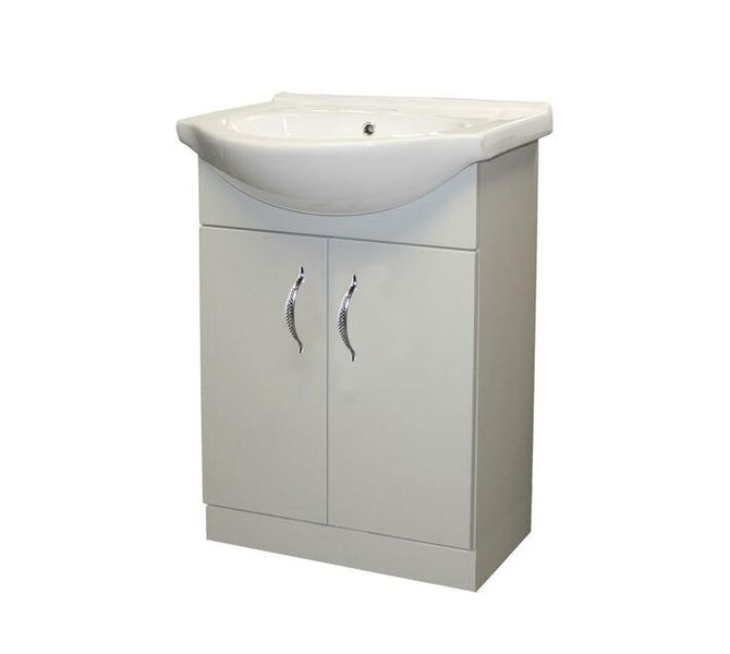 550mm Bathroom Double Door Cabinet including Ceramic Basin