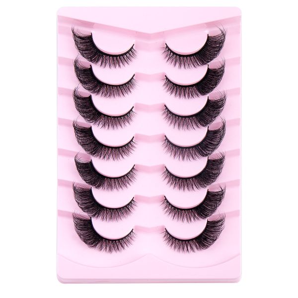 New 7 pairs of slanted fox eye false eyelashes natural simulation