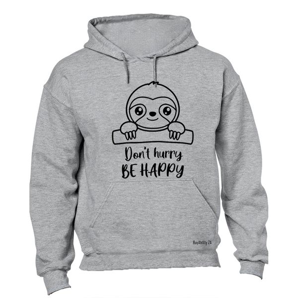 Don't Hurry - Sloth - Mens - Hoodie - Grey