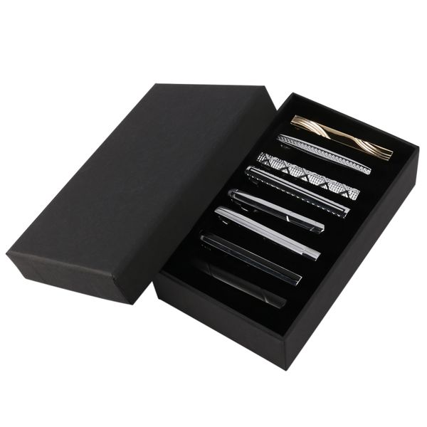 8 Pieces Tie Clips Set For Men Tie Bar Clip Set A Tie Clip Box