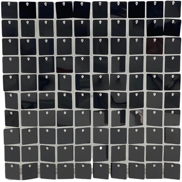 40 Pieces Mirror Black Shimmer Wall Panels Backdrop,28cmx28cm Panel