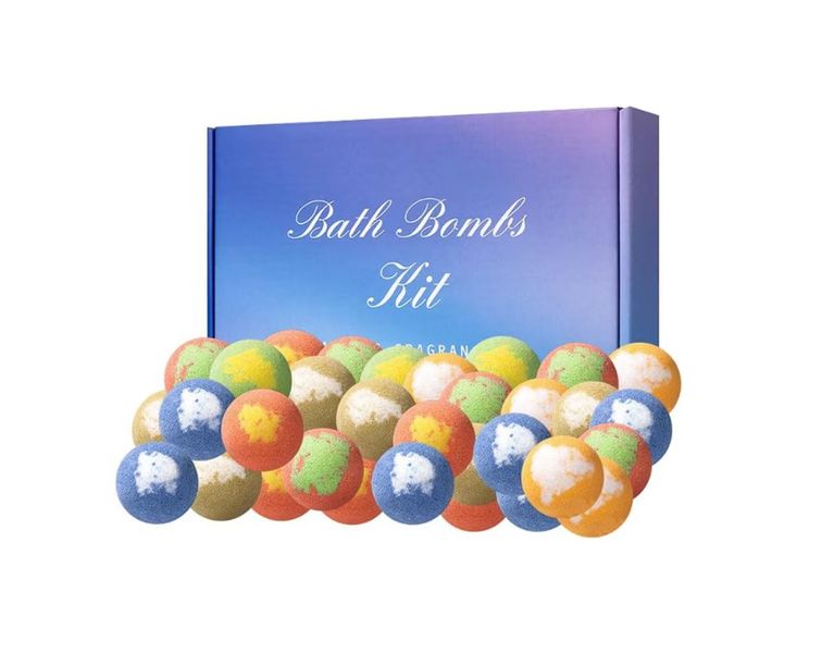 Bath Bombs Gift Set - 24 Pieces for Skin Cleansing and Aromatherapy