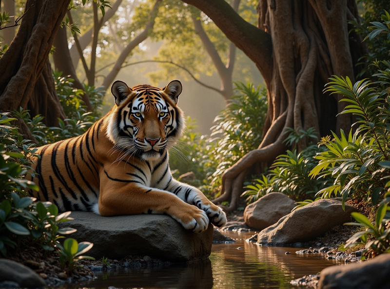 Modern Canvas Wall Art Home Decor - Majestic Tiger