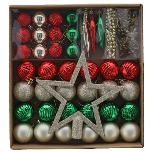 Christmas 50 Piece Baubles and Ornments .