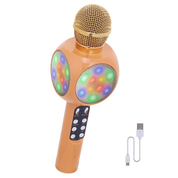 Bluetooth Wireless Karaoke Microphone with LED Lights