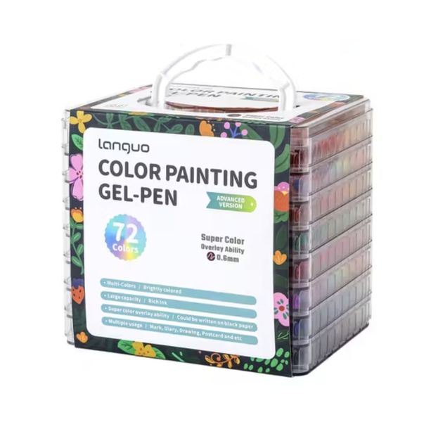 Languo 0.6mm 72-Color Painting Gel Pen &amp; Storage Case- Advanced Version