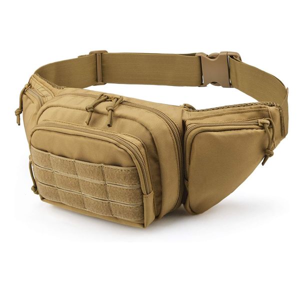 Tactical Fanny Pack Gun Holster, Adjustable Waist Bag Zippered Pockets