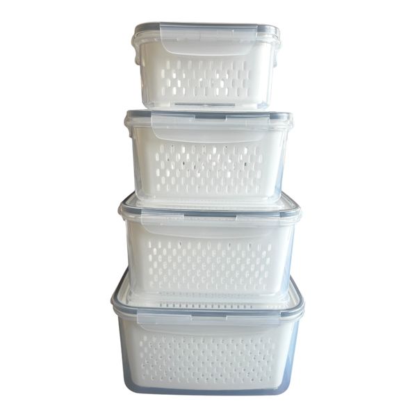 Refrigerator Storage Container Set with Lids - 4 Piece