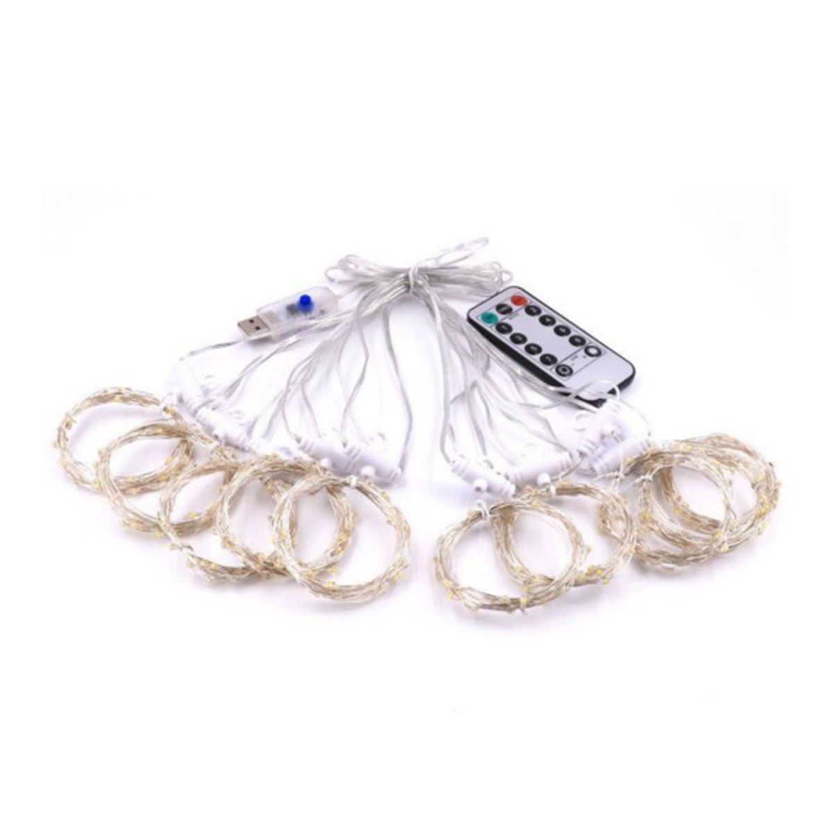 FocusLights® 300 LED USB Copper Wire Curtain String Lights