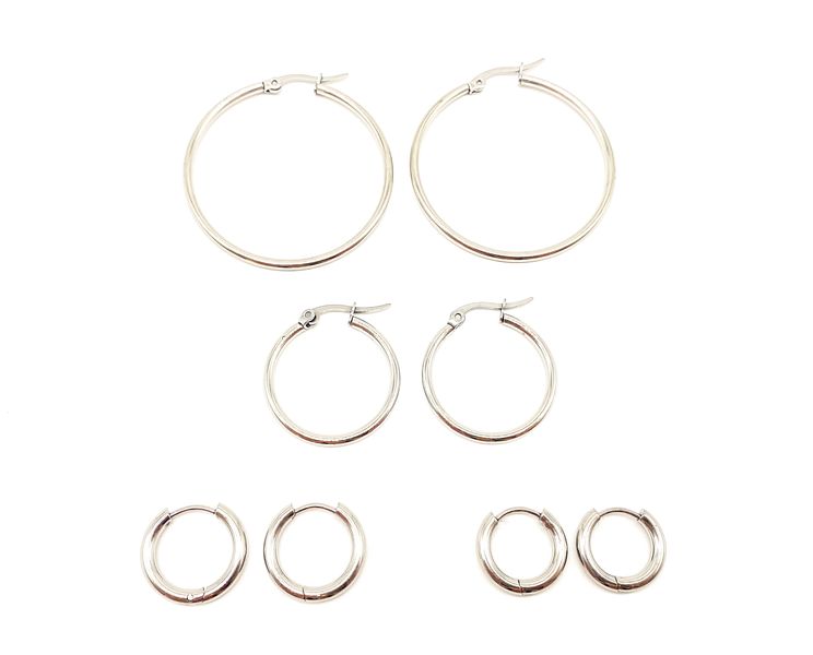 Fabulae Set of 4 Hoop Earrings, Rufina