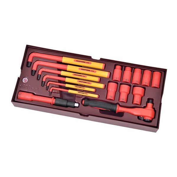 Kraftwerk 16-Piece Electrician VDE Hex Allen Key and Socket Trolley Insert