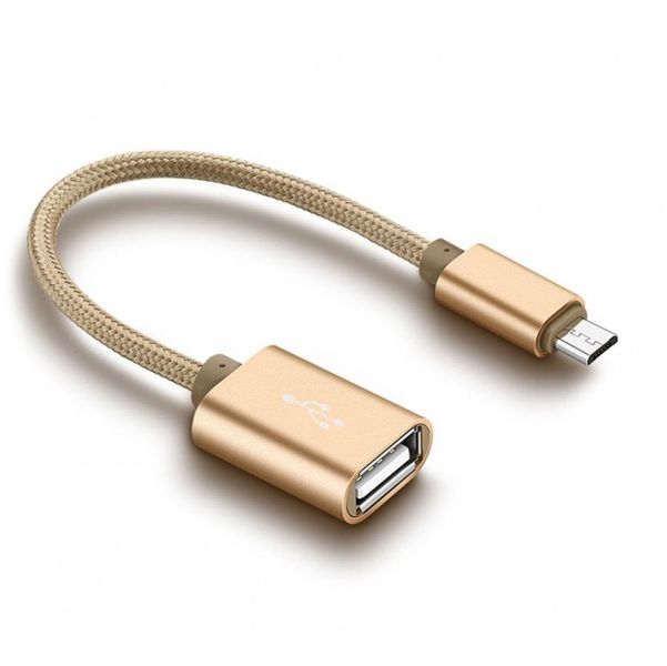KT&amp;SA KY-168 Micro OTG Cable Braided Metal Shell