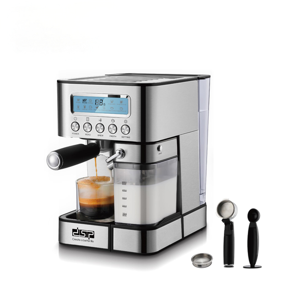DSP 1350W Espresso Machine - 15Bar Dual Boiler with Auto Milk Frother &amp; LCD