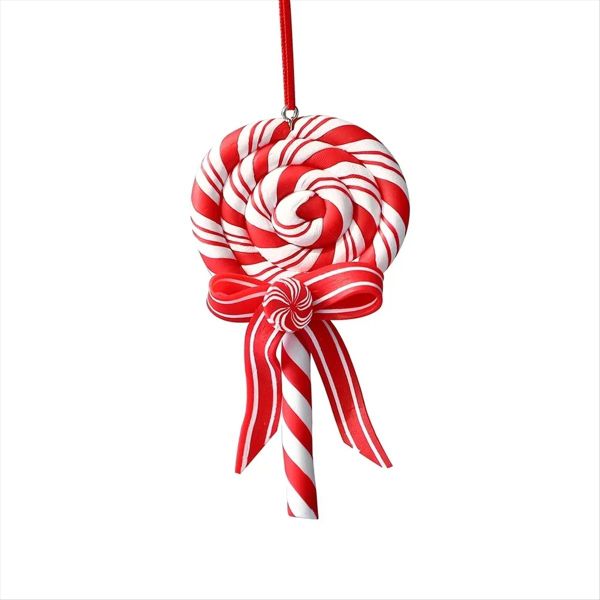 Christmas Tree Decoration Ornament Soft Clay Lollipop Red White Candy Cane