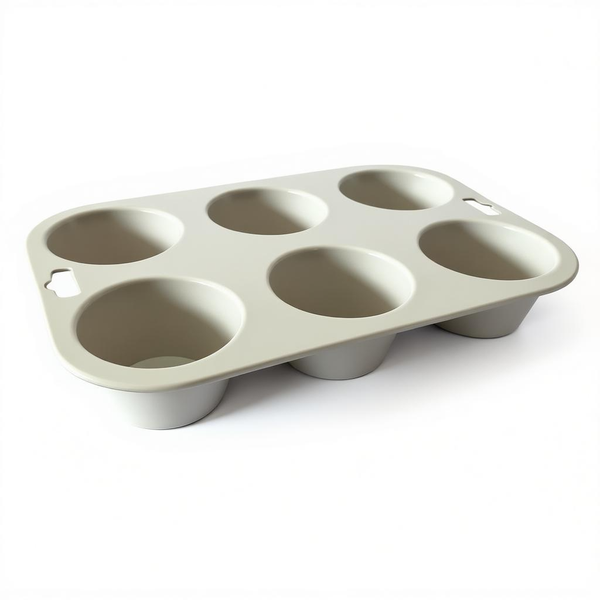 Premium 6-Cavity Muffin and Cupcake Baking Mold - Non-Stick, Easy Release