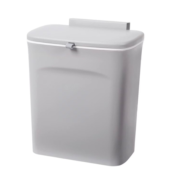 9-litre Lidded Kitchen Bin, suitable for Countertop or Under-Sink Placement
